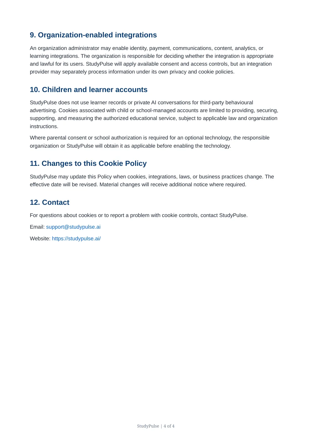 Cookie Policy page 4